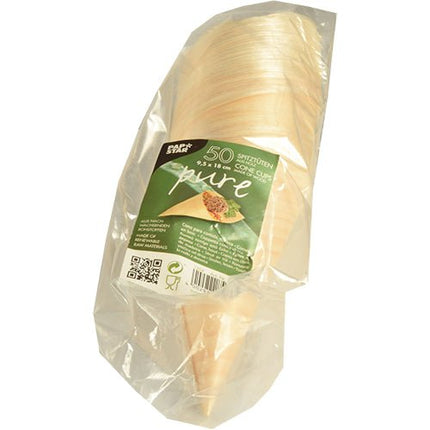 PAPSTAR 50 Fingerfood - Spitztüten, Holz "pure"