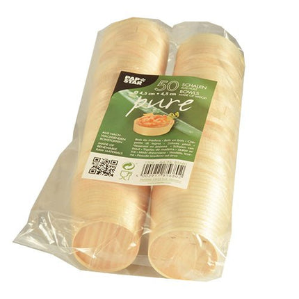 PAPSTAR 50 Fingerfood - Schalen, Holz "pure" rund