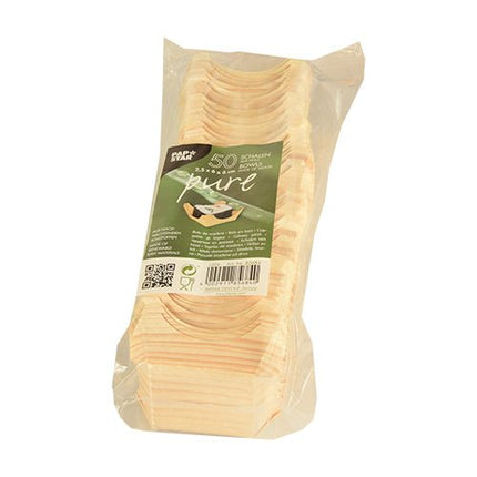 PAPSTAR 50 Fingerfood - Schalen, Holz "pure" rund