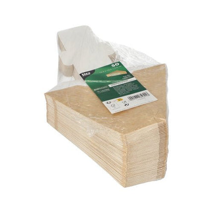 PAPSTAR Sandwichboxen mit Sichtfenster, braun, aus PLA, 12,3 cm | Folie (50 Stück)