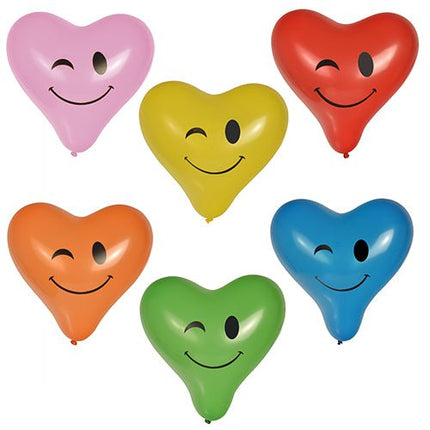 PAPSTAR Luftballons "Heart - Blinky", Ø 28 cm, bunt sortiert | Beutel (6 Stück)