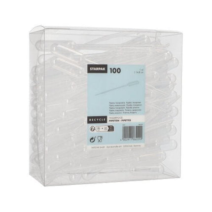 Starpak 100 Pipetten, PE transparent