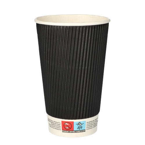 Starpak 25 Trinkbecher, Pappe "To Go" Ripple Wall