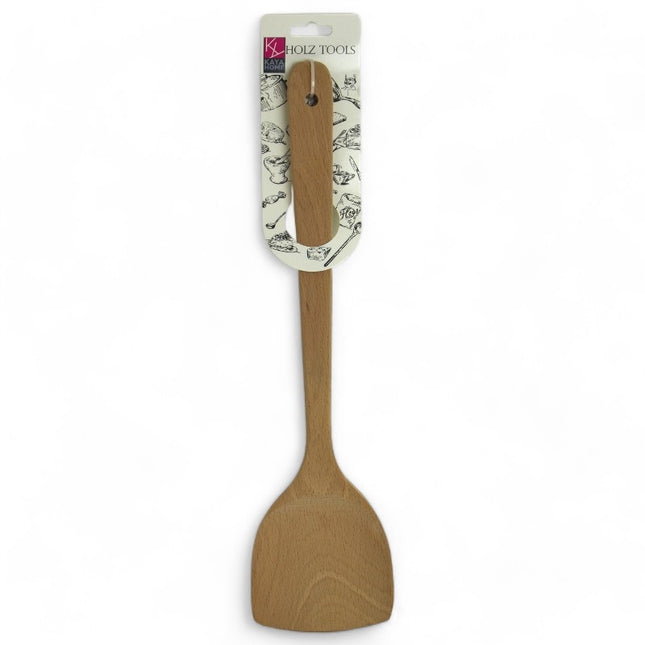 Kaya Home Holz-Spatula – 35 cm Griff, ergonomisch, schonend für Töpfe & Pfannen