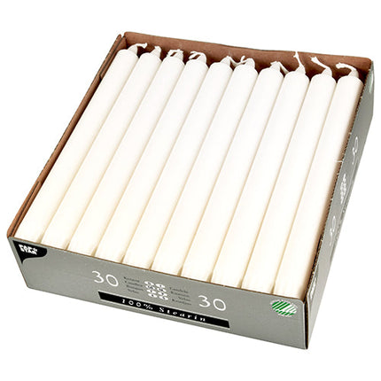 PAPSTAR 30 Kronkerzen Ø 2,2 cm weiss aus 100 % Stearin