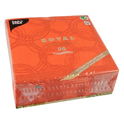 PAPSTAR 50 Servietten "ROYAL Collection" 1/4-Falz 40 x 40 cm nektarine