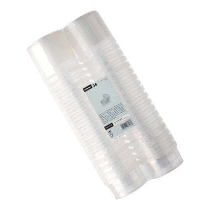Starpak 36 Feinkostbecher, PP 240 ml Ø 9,5 cm · 5,6 cm transparent mit Originalitätsverschluss | Schrumpffolie (36 Stück)