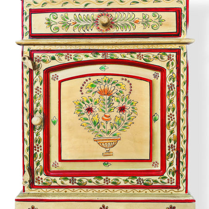 Vintage Asia Handbemaltes Indisches Kästchen Nachttisch - Art. Chest_IRF