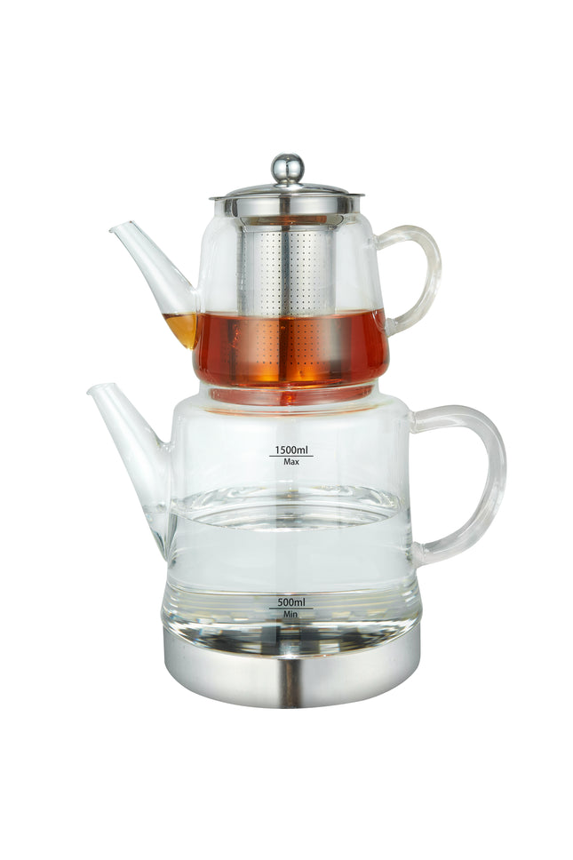 Weissberg Glas-Teekannen-Set  2-teilig, 1 l + 2 l, induktionsgeeignet