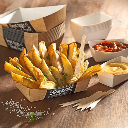 PAPSTAR Saucentrays "pure" 3,5x3 cm, weiß, ideal für Snacks | Schrumpffolie (50 Stück)