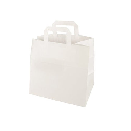 PAPSTAR Tragetaschen Papier, 25x26x17 cm, weiß mit Tragegriff | Packung (1 Stück)