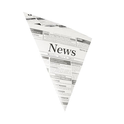 PAPSTAR Spitztüten "Newsprint", fettdicht, 32,5x23 cm, Pergament-Ersatz | Schrumpffolie (300 Stück)