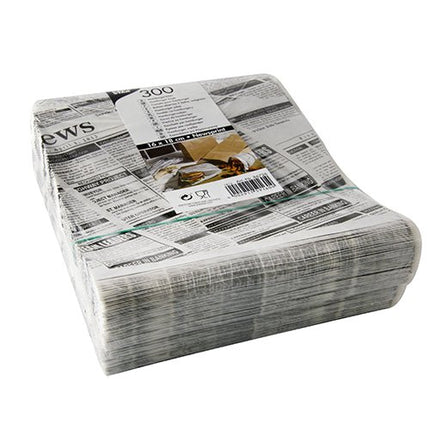 PAPSTAR Hamburger-Tüten "Newsprint", fettdicht, 16x18 cm | Packung (300 Stück)