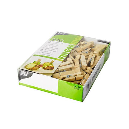 PAPSTAR Mini-Klammern aus Holz, 3,5 cm, ideal für Bastelprojekte | Papptray (100 Stück)