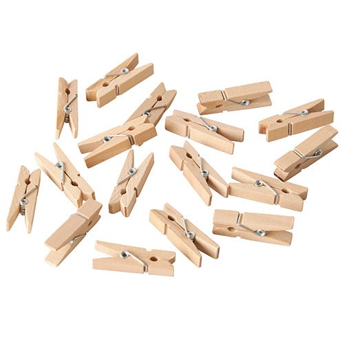 PAPSTAR Mini-Klammern aus Holz, 3,5 cm, ideal für Bastelprojekte | Papptray (100 Stück)