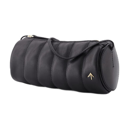 Tasche Padded Cylinder aus schwarzem Leder