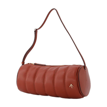 Tasche Padded Cylinder aus Leder in rot