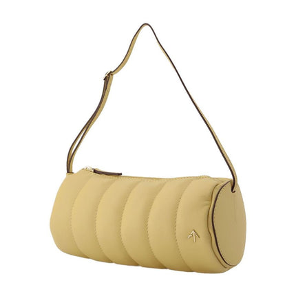 Tasche Padded Cylinder aus Leder Crème