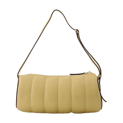 Tasche Padded Cylinder aus Leder Crème