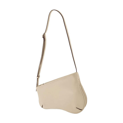 Mini Curve Hobo Bag - Manu Atelier - Ivory - Leather