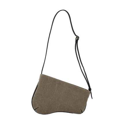 Mini Curve Hobo Bag - Manu Atelier - Grey/Black - Denim