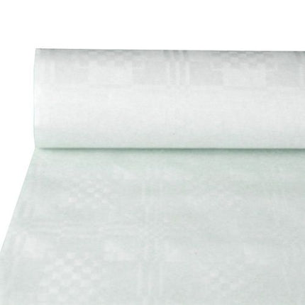 PAPSTAR Papiertischtuch Damastprägung, weiß, 50 m x 0,8 m | Karton (1 Rolle)