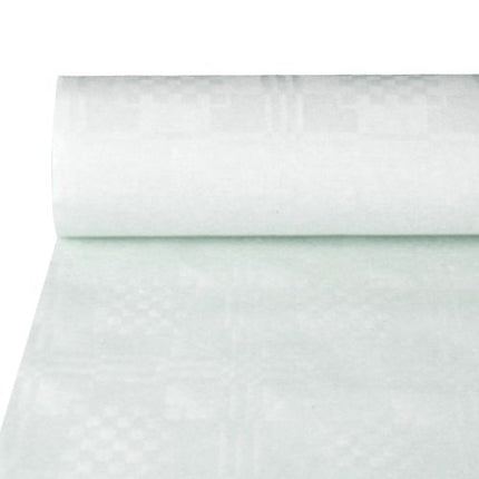 PAPSTAR Papiertischtuch mit Damastprägung, weiß, elegant und festlich | Karton (1 Rolle)
