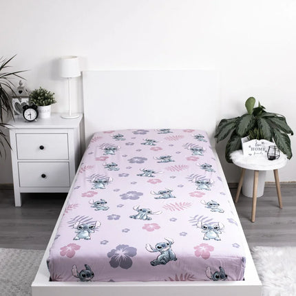Stitch Spannbettlaken - 90x200 cm Bettbezug Einzelbett Matratzenbezug Lilo