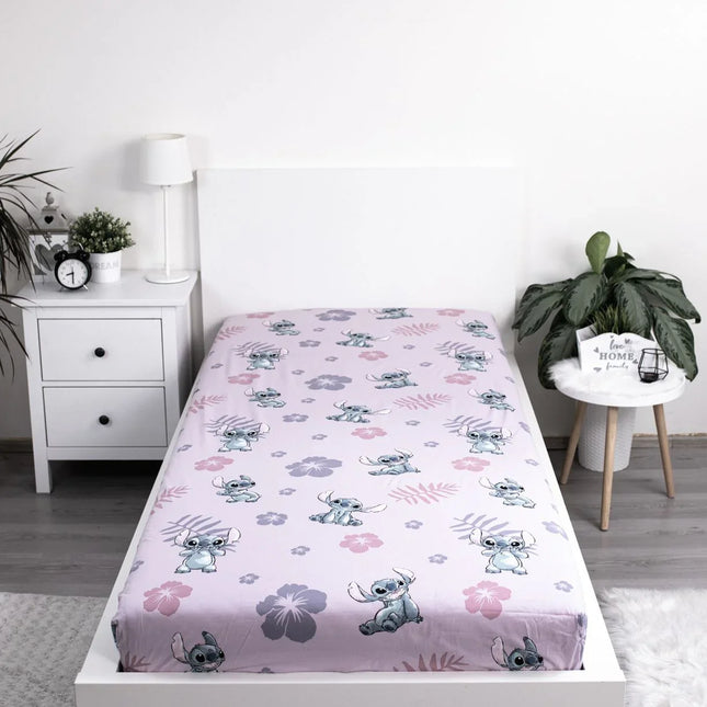 Stitch Spannbettlaken - 90x200 cm Bettbezug Einzelbett Matratzenbezug Lilo