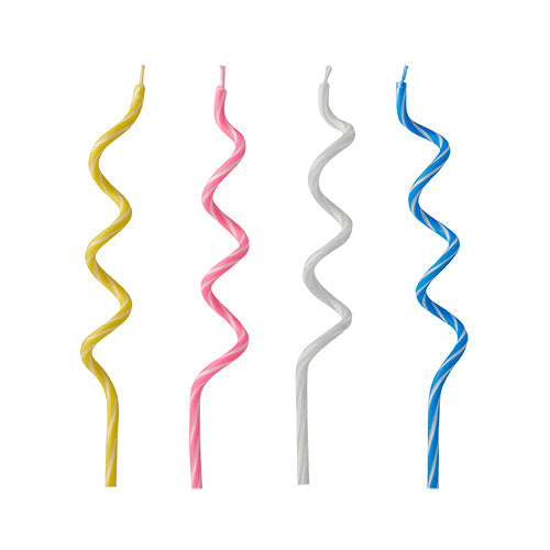 PAPSTAR Geburtstagskerzen "Spirale", farbig sortiert, 12,5 cm | Blister (12 Stück)