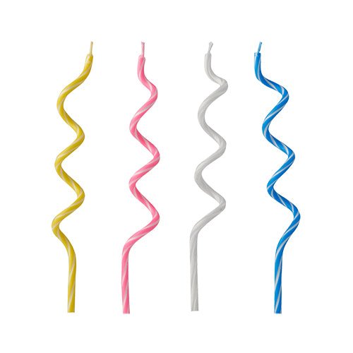 PAPSTAR Geburtstagskerzen "Spirale", farbig sortiert, 12,5 cm | Blister (12 Stück)