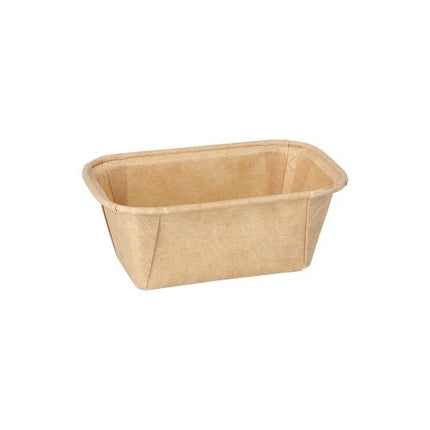 PAPSTAR Backformen "pure" eckig, 4x6,5x11 cm, braun | Schrumpffolie (50 Stück)
