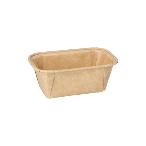PAPSTAR Backformen "pure" eckig, 4x6,5x11 cm, braun | Schrumpffolie (50 Stück)