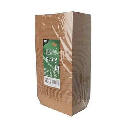 PAPSTAR 80 Snacktrays, Pappe "pure" braun "100% Fair"