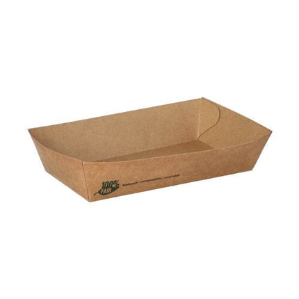 PAPSTAR 80 Snacktrays, Pappe "pure" braun "100% Fair"