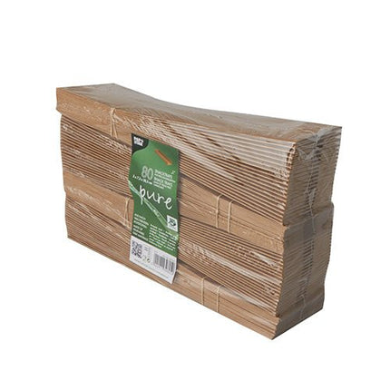 PAPSTAR 80 Snacktrays, Pappe "pure" braun "100% Fair"