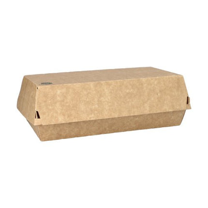 PAPSTAR Baguetteboxen "pure", braun, 7,5x10,7x22 cm, 100% Fair | Folie (25 Stück)