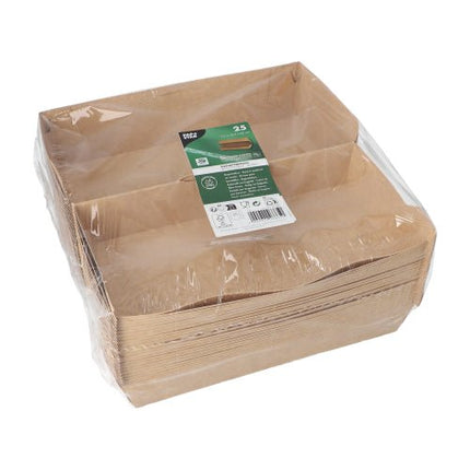 PAPSTAR Baguetteboxen "pure", braun, 7,5x10,7x22 cm, 100% Fair | Folie (25 Stück)