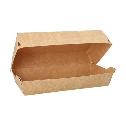 PAPSTAR Baguetteboxen "pure", braun, 7,5x10,7x22 cm, 100% Fair | Folie (25 Stück)