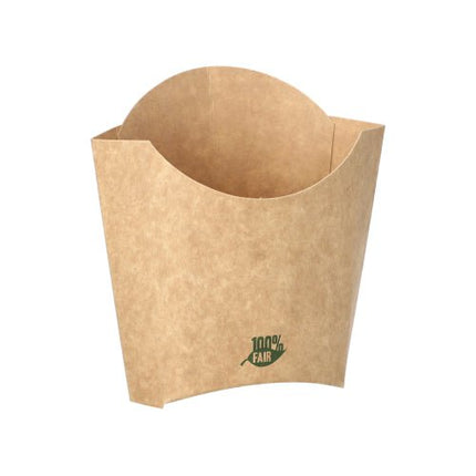PAPSTAR Pommes-Frites-Schütte, 11x11,5 cm, braun, 100% Fair | Folie (80 Stück)