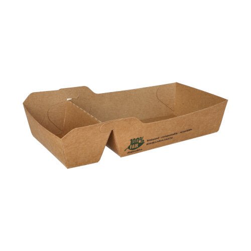 PAPSTAR 80 Pommes-Frites-Trays, Pappe "pure" 2-geteilt braun "100% Fair" 2-geteilt