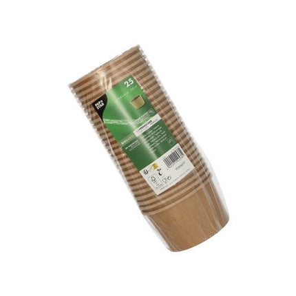 PAPSTAR Suppenbecher rund, 230 ml, braun, ideal für Suppen und Snacks | Folie (25 Stück)