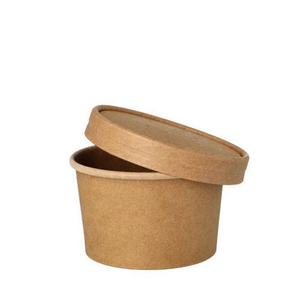 PAPSTAR Suppenbecher rund, 230 ml, braun, ideal für Suppen und Snacks | Folie (25 Stück)