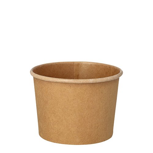 PAPSTAR Suppenbecher rund, 9,8 cm braun, ideal für Suppen und Snacks | Folie (25 Stück)