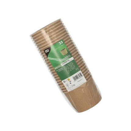 PAPSTAR Suppenbecher rund, 9,8 cm braun, ideal für Suppen und Snacks | Folie (25 Stück)