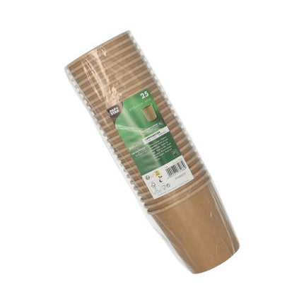 PAPSTAR Suppenbecher rund, 9,8 cm, braun, ideal für Suppen | Folie (25 Stück)