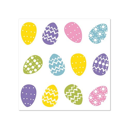 PAPSTAR Servietten 1/4-Falz, 25x25 cm, "Coloured Eggs", bunt | Folie (50 Stück)