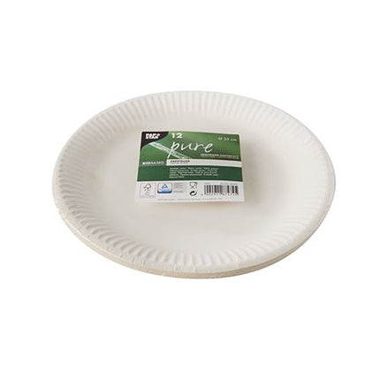 PAPSTAR 12 Teller, Pappe "pure" rund, weiss
