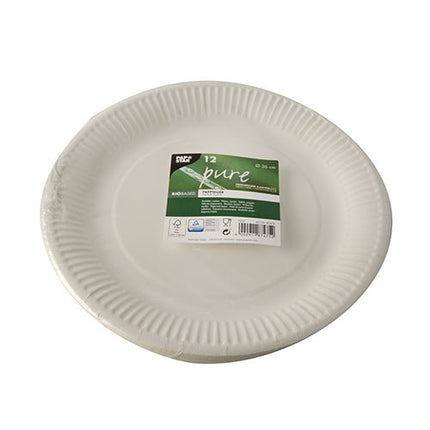 PAPSTAR 12 Teller, Pappe "pure" rund, weiss