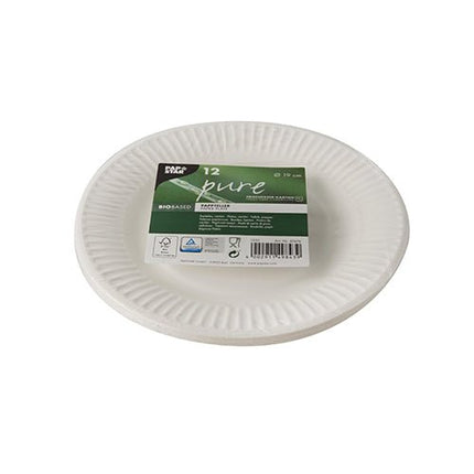 PAPSTAR 12 Teller, Pappe "pure" rund, weiss